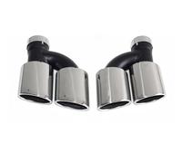 Car Exhaust Muffler For A4 A5 A6 A7 Up To S4 S5 S6 S7 Black Muffler Tip 60mm Nozzle 2pc/set Dual Out Stainless Steel Tips Muffler(C)