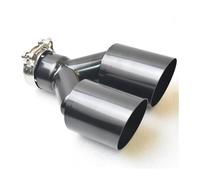 Car Exhaust Muffler Pipe 1 Piece Universal Import Dual Rear Exhaust Tailpipe Electrophoresis Black Muffler Outlet Tip 304 Stainless Steel Automotive Parts Tailpipe(73MM IN-102MM OUT)