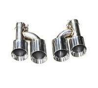 Car Exhaust Pipe 1 Pair 60mm Inlet Nozzle Exhaust System H Shaped Dual Exhaust Tip Car Universal Exhaust Pipe Stainless Steel Muffler Tips(ID65MMOD101MM)
