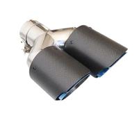 Car Exhaust Pipe 1 Pair Dual Tip Carbon Fiber Exhaust Pipe 304 Stainless Steel Double End(IN 51MM OUT 76MM)