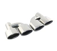 Car Exhaust Pipe 1 Pair Interface 63mm Dual Exhaust Tip Stainless Steel Slant Oval Rolled Auto Muffler Tail Pipe For W211 W204 C63 Rear Muffler Tip