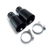 Car Exhaust Pipe 1 PC Car Glossy Black Stainless Steel Universal Exhaust System Muffler Tip End Pipe Car Exhaust Tip For Mazda Exhaust(76 IN-101MM OUT)