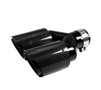 Car Exhaust Pipe 1 Pc Universal Car Carbon Fibre Exhaust Muffler Tip Silencer Black Y-Shaped Double Out Twill Glossy Exhaust Tips(76.2mm-114mm)