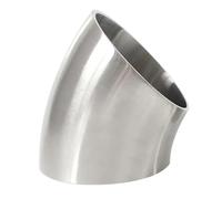 Car Exhaust Pipe 19mm/25mm/32mm/38mm/45mm/51mm/63mm/76mm OD 304 Stainless Steel Weld 45 Degree Elbow Pipe Fitting Tail Pipe Exhaust Pipe Cap(51mm x 1.5mm)