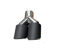 Car Exhaust Pipe 1PC Y-shape Double-outlet Carbon Fiber Exhaust Tip Exhaust Pipe Muffle Matte Exhaust Output Automobile Universal(54 IN-76 OUT)