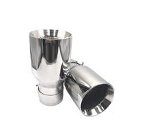 Car Exhaust Pipe 1Pcs 63mm-102mm Universal Chrome Stainless Steel Rear Round Exhaust Pipe Tail Muffler Tip Car Accessories(IN 51MM OUT 114MM)
