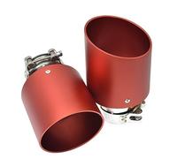 car exhaust pipe 1pcs Aluminumalloy Matte Red Stainless Steel Exhaust Muffler Car Autoparts Modified Tip tail accessories a3 e39 h7 x Motorcycle(70MM IN- 105MM OUT)