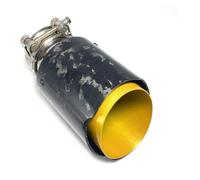 Car Exhaust Pipe 1Pcs Car Glossy Forge Carbon Fiber Golden Muffler Tip Exhaust System Pipe Mufflers Nozzle Universal Straight Stainless(73 IN-101MM OUT)