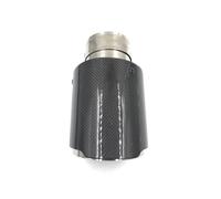 Car Exhaust Pipe 1PCS Glossy Carbon Fiber + 304 Stainless Steel Universal Exhaust Pipe Tip Car Exhaust Muffler(51 IN-76MM OUT)