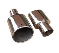 Car Exhaust Pipe 1Pcs Inlet 63 Outlet 105mm Universal Stainless Steel Car Exhaust Muffler Tail Pipe Chrome Trim Decorative Tip Exhaust Pipe(57MM IN-115MM OUT)