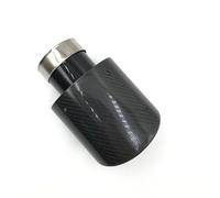 Car Exhaust Pipe 1pcs Oval Slanted Glossy Carbon Fiber+Black Stainless Steel Muffler Pipe Exhaust Tip Exhaust For Car(63-115MM Matt)
