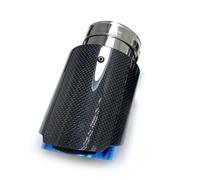 Car Exhaust Pipe 1Pcs Single Car Exhaust Tip Blue Pipe Glossy Plain Carbon Muffler For BMW E71 E46 E60 E90(ID 80mm-OD 89mm)