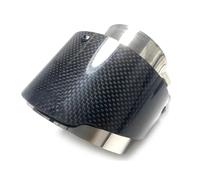Car Exhaust Pipe 1Pcs Universal Exhaust Pipe Modified Glossy Carbon Fiber Exhaust Tailpipe 110mm Length For BMW Muffler Tail Pipe(In 60mm -Out 101mm)