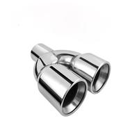 Car Exhaust Pipe 2.5" in 3.5'' out 9. Long Bolt-on Dual Exhaust Tip Rolled Square End Two Double for Edge Cut Bent Tailpipe