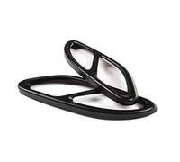 Car Exhaust Pipe 2Pcs Black Silver Stainless Steel Tail Throat Exhaust Pipe Muffler Tip Cover Trim For Mercedes For Benz For CLA W117 2017-2018 Car Exhaust Tailpipe(Black)