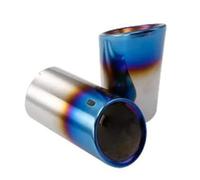 Car Exhaust Pipe 2Pcs/Set For VW For Polo For Golf 6 For Jetta MK6 1.4T For 7 For MK7 For Bora Car Exhaust Tip Muffler Pipe Covers(Blue)