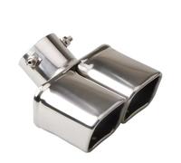 Car Exhaust Pipe 63mm Car Auto Exhaust Pipe Muffler Tail Pipe Outlet Nozzle End Universal Stainless Steel Square End Ones Change Two Double Rear Muffler Tip