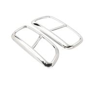 Car Exhaust Pipe Black Stainless Steel Pipe Throat Exhaust Outputs Tail Frame Trim Cover For Volvo XC90 Exterior Parts Accessories 2Pcs Car Exhaust Tailpipe(Silver)