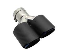 Car Exhaust Pipe Car Carbon Fiber Matte Muffler Tip Y Shape Double Exit Exhaust Pipe Mufflers Nozzle Decoration Universal Stainless Blue(Right 63-76mm)