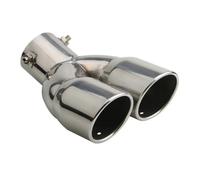 Car Exhaust Pipe Car Exhaust Pipe Muffler Tail Outlet Nozzle End Stainless Steel Bent Dual Tip Bolt-on Rolled Edge Slant Cut 76mm