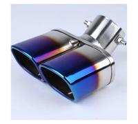 Car Exhaust Pipe Car exhaust pipe silencer tail outlet nozzle square end Universal stainless steel one change two double output Exhaust Tube Pipe(Straight)