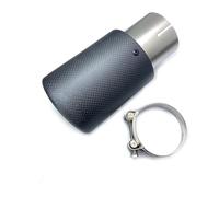 Car Exhaust Pipe Car Exhaust Tail Pipe Curly Matt Carbon Fiber Sandblasting Stainless Steel Straight Flange Muffler Tip 1PCS
