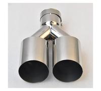 Car Exhaust Pipe Car Import Double Cylinder Rear Exhaust Tailpipe Muffler Export Universal 304 Stainless Steel Muffler Tail Pipe(60MM IN- 76MM OUT)