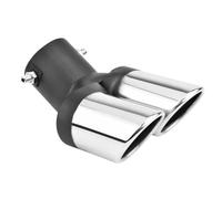 Car Exhaust Pipe Car Universal 63mm Stainless Steel Dual Outlet Exhaust Muffler Tail Throat Tip Pipe Grilled Black Rear Muffler Tip