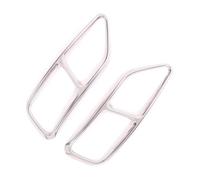Car Exhaust Pipe Cover 2PCS Car Tail Exhaust Pipes Tail Throat Frame Cover Trim Car Accessories Compatible With A5 A4 B9 2021 2022 2023 2024(Silver)