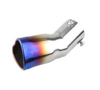 Car Exhaust Pipe Design Heart Shape Style 2.5 Inch Stainless Steel Silver Colorful Exhaust Tips Muffler Tail Pipe Tail Pipe (Blue Bent)