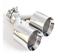Car Exhaust Pipe Dual Car Modification Stainless Steel Universal Automobile Exhaust Pipe Double Muffler Tip(ID 63 OD 76 MM)