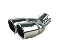 Car Exhaust Pipe Exhaust Tip Double Outlet Muffler Tail Pipe Universal For System Car Accessories Nozzle For Hyundai For Ix35 For Kia Tailpipe(58mm Silver Curved)