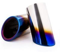 Car Exhaust Pipe For A1 A3 A4L Q3 Q5 Car Rear Tail Throat Liner Tailpipe 2Pcs Black Auto Stainless Steel Exhaust Muffler Pipe Tips(Blue)