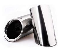 Car Exhaust Pipe For A1 A3 A4L Q3 Q5 Car Rear Tail Throat Liner Tailpipe 2Pcs Black Auto Stainless Steel Exhaust Muffler Pipe Tips(Silver)