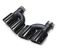 Car Exhaust Pipe For A4 A5 A6 A7 For S4 S5 S6 S7 Exhaust Pipe Tailpipe Modification Dual Outlet Stainless Steel Tailpipe Silencer Muffler Tail Pipe(Black)