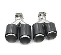 Car Exhaust Pipe Glossy Carbon Dual Tip Exhaust Tip For Any Car 2Pcs L R Various Sizes Universal Tail Pipe Tail Pipe Exhaust Pipe Cap(76MM IN 101MM OUT)