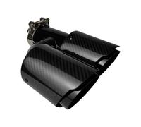 Car Exhaust Pipe H Style Car Muffler Carbon Fibre Tail Throat Left Side Or Right Glossy Black Double Twill Pipe(51mm-101mm-L)