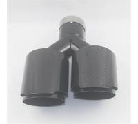 Car Exhaust Pipe Modified Exhaust Pipe Muffler Tail Throat 304 Stainless Steel And Carbon Fiber Double Outlet Tail Pipe Car Styling(63mm out 101mm 1)