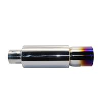 Car Exhaust Pipe Muffler Tail Pipe Universal Stainless Steel Interface 51 57 63MM Exhaust System End(007 blue 57mm)