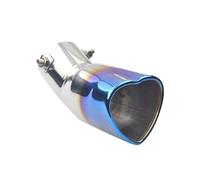 Car Exhaust Pipe Muffler Tail Pipe Universal Stainless Steel Interface Heart Shaped Exhaust End Tail Throat 63MM QAQMHVCVB(Burnt Blue bent)