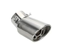 Car Exhaust Pipe Rear Car Tail Pipe Universal Exhaust Trim Muffler Pipe Tail Stainless Steel Curved Double Outlet Exhaust Pipe(Single)