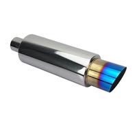 Car Exhaust Pipe Rear Exhaust Muffler Pipe 2.5inch 63mm Chrome Tip Universal For Racing Sport Car Modified Turbo Sound Boost Tuning Exhaust Pipe(Plate Blue)