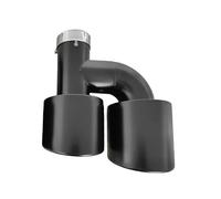 Car Exhaust Pipe Rear Exhaust Racing Universal Matte Black Stainless Steels Exhaust Tips Car Decoration Double Exit Muffler Tailpipe Exhaust Pipe(Left 51-89mm)