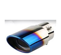 Car Exhaust Pipe Shark Belt Net Tail Throat Stainless Steel Exhaust Pipe Automobile Muffler Accessories(Bake blue)