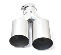 Car Exhaust Pipe Simgle Layer Dual Exhaut Pipe Universal Left Or Right Side Double Shinny Stainless Steel Car Muffler Tip(60-89mm)