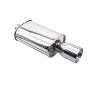 Car Exhaust Pipe Stainless Steel 63mm Double Inlet Outlet Car Exhaust Muffler Pipes Tailpipe System Racing Sport Mufflers Turbo Sound Boost(XH-EP051-SL)