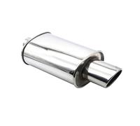 Car Exhaust Pipe Stainless Steel 63mm Double Inlet Outlet Car Exhaust Muffler Pipes Tailpipe System Racing Sport Mufflers Turbo Sound Boost(XH-EP057-SL)