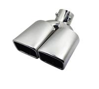 Car Exhaust Pipe Stainless Steel Auto Muffler Silencer Bolt-on Exhaust Tip, 6.3cm Inlet, Dual Outlet, Pipe Adapter Connector Rear Muffler Tip