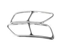 Car Exhaust Pipe Tail Throat Cover Trim Decoration Frame For A5 A4 B9 2020 2021(Silver)