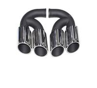 Car Exhaust Pipe Tail Throat Stainless Quad Steel Exhaust Tip Double Layer Car Accessories For Cayenne 2011 2012 2013 2014